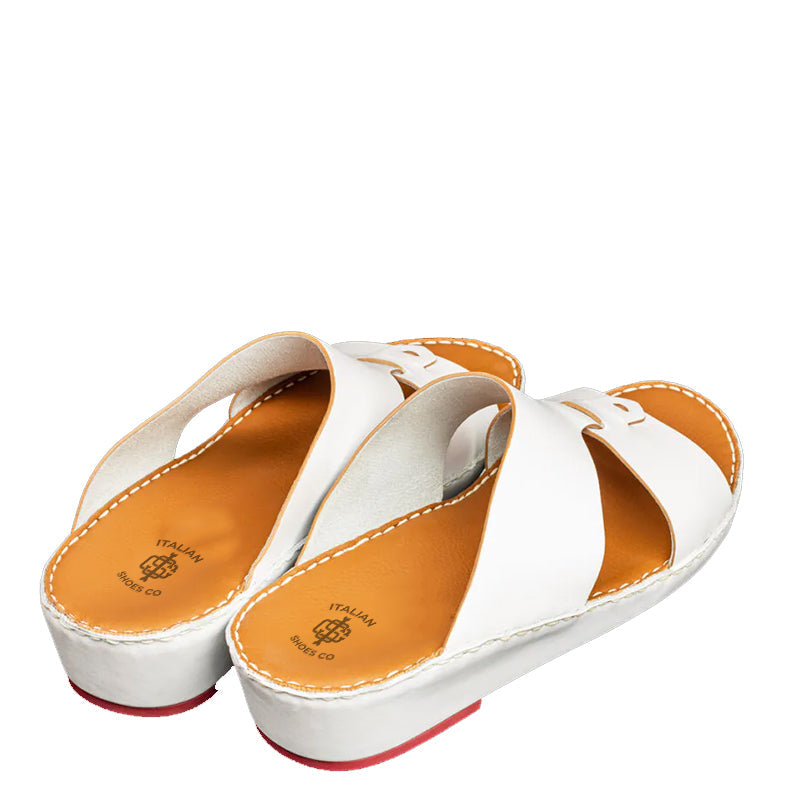 Premium Open Toe Leather Stich Comfort Arabic Off White Sandal