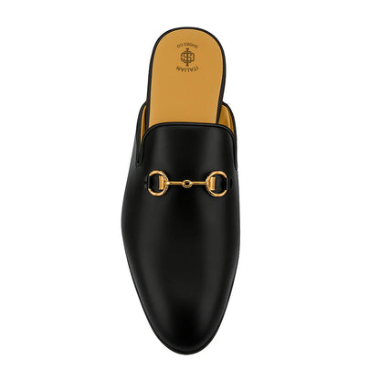 Plain Design Leather Mule Brown