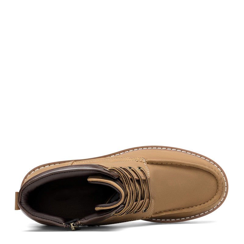 Men's Moc Toe Boot Fashion Comfort Casual Wedge Boot Black