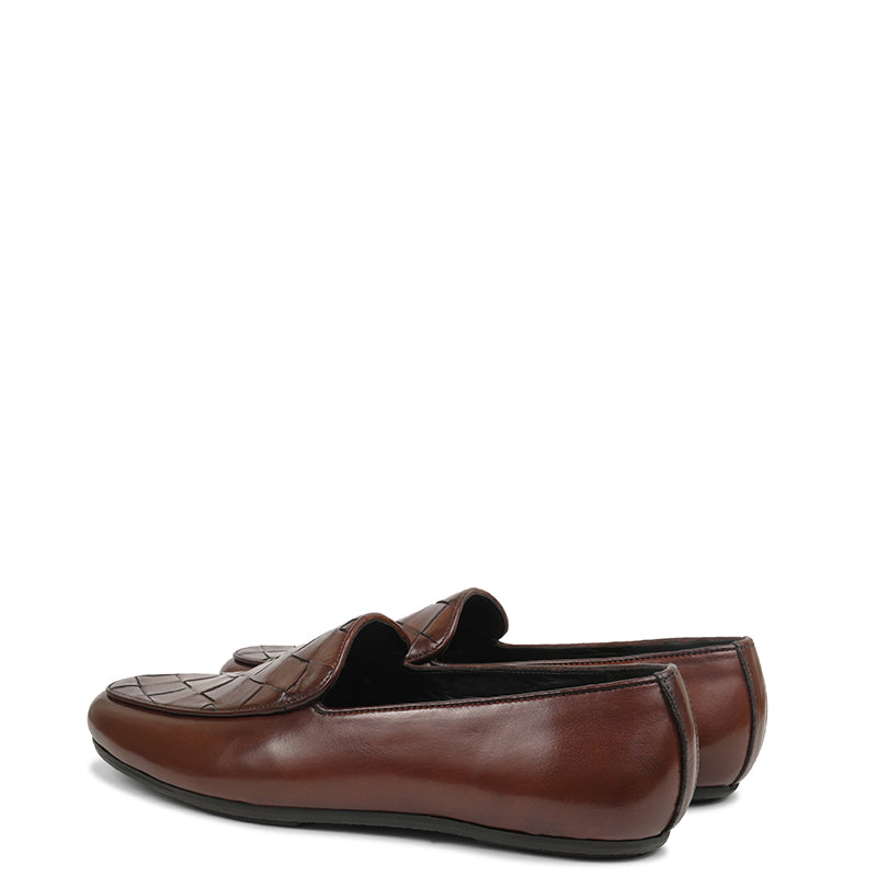 Men HandMade Woven Leather Loafers