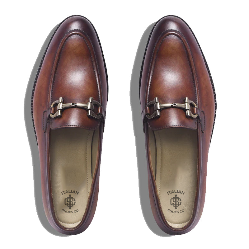 Classic Handmade Horse-Bit Buckled Leather Loafers