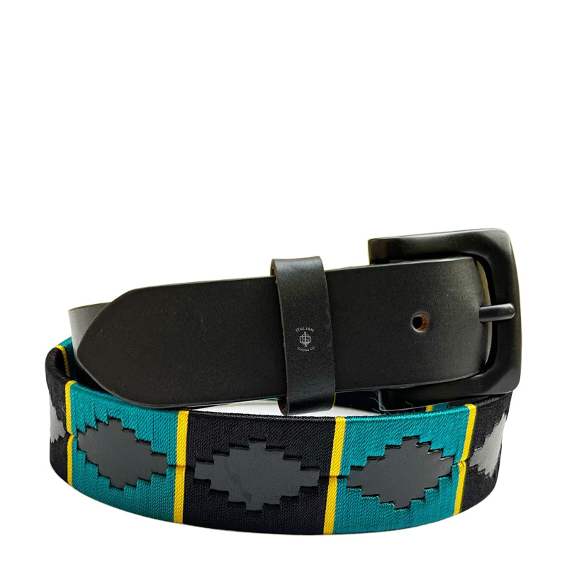 Vivacity Leather Belt Black and Blue
