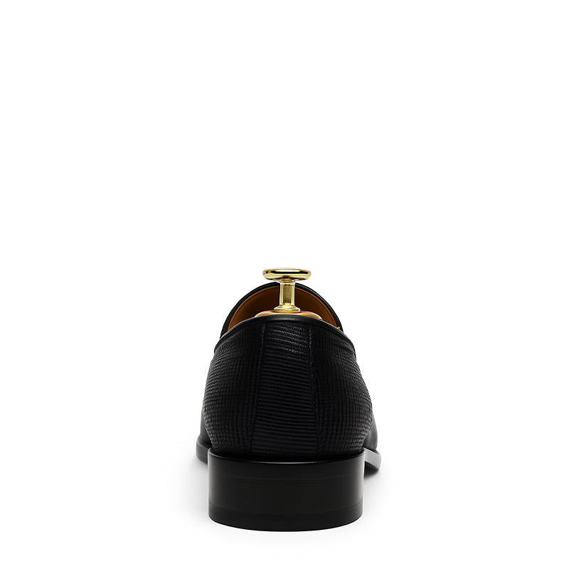 Men’s Leather Tassel Loafers Smart Slip on Black Shoe
