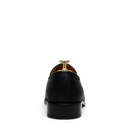 Men’s Leather Tassel Loafers Smart Slip on Black Shoe