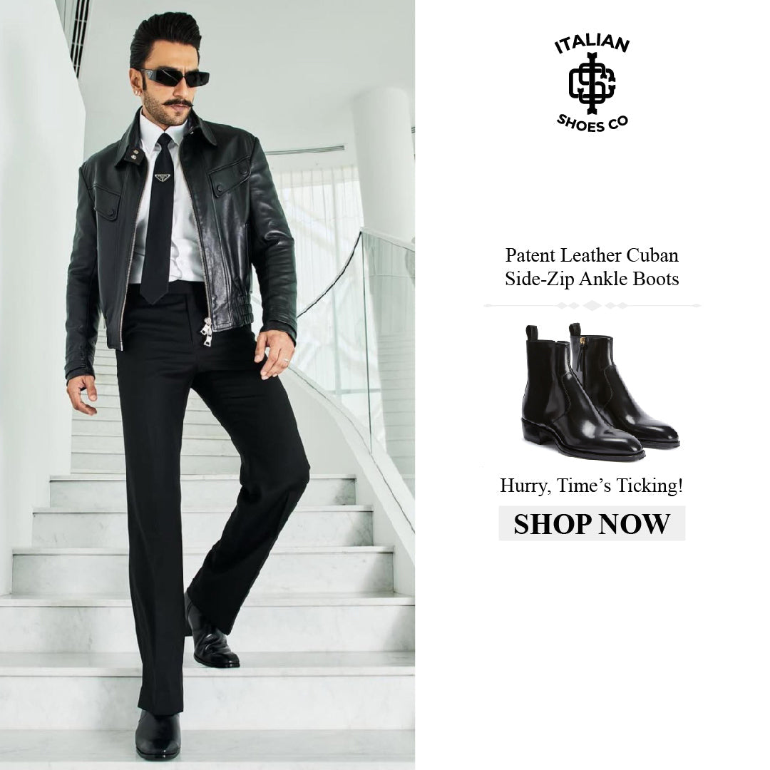 Patent Leather Cuban Side-Zip Ankle Boots