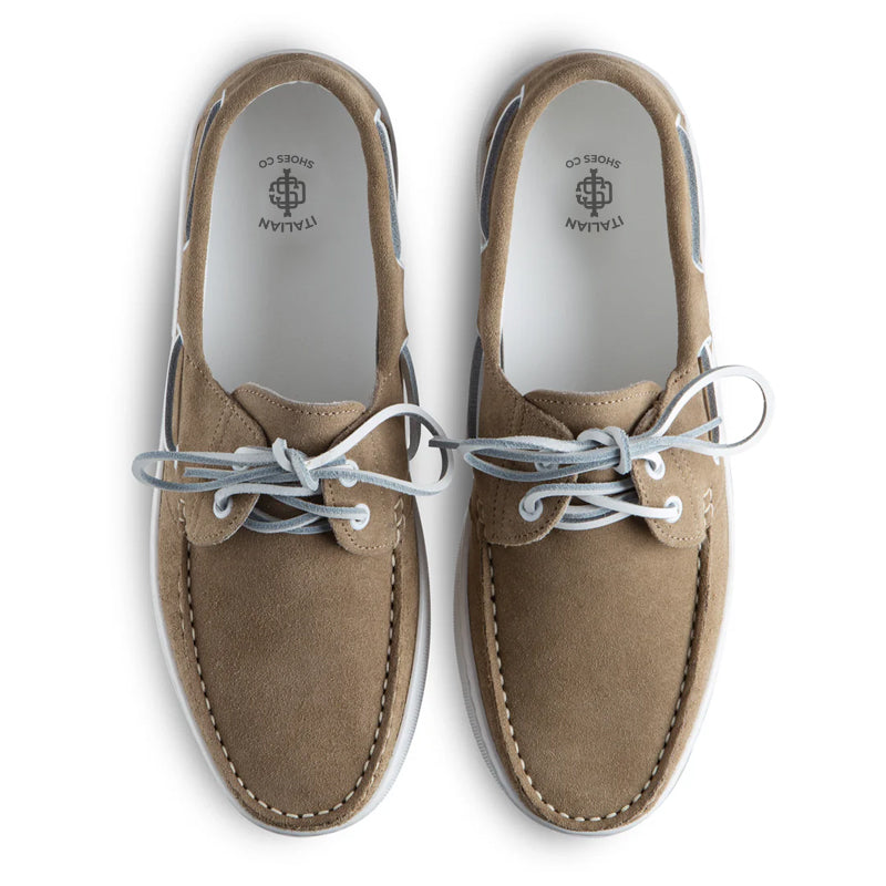 Suede Lace-Up Custom Tan Handmade Loafer