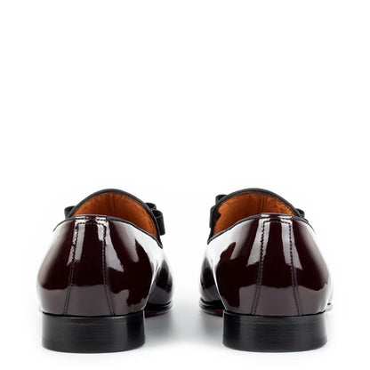 Patent Penny Solid Leather Burgundy Loafer