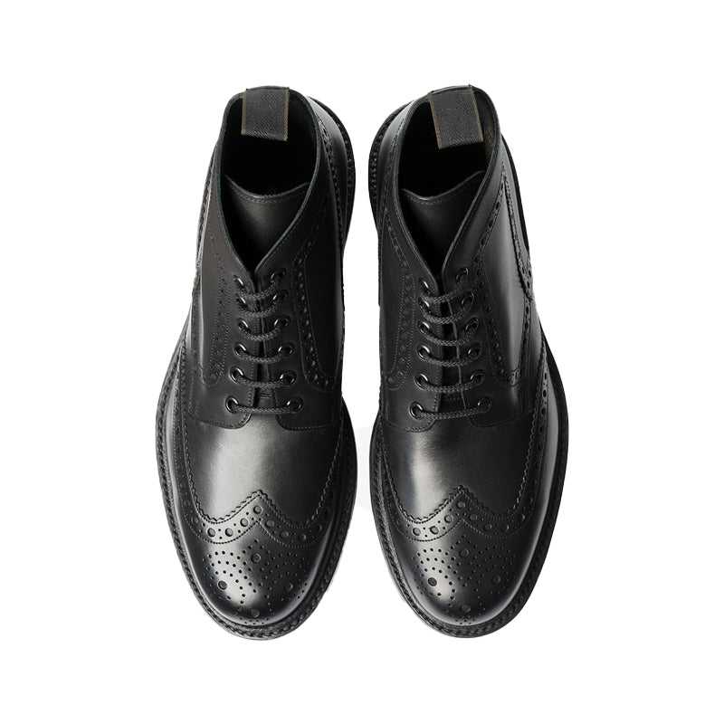 Leather Lace-Up Wingtip High Ankle Brown Boot