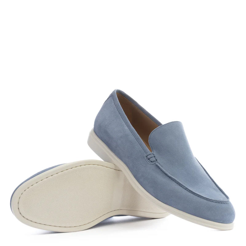 Premium Suede Leather Blue Loafer For Men