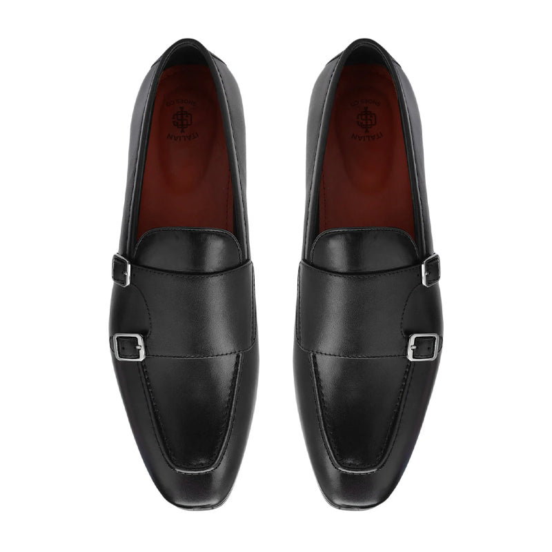 Men Classic Handmade Leather Double Monk Shoes