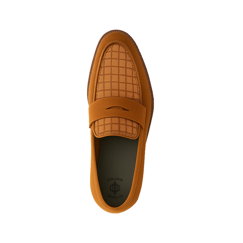 Suede Royale Leather Printed Brown Loafer