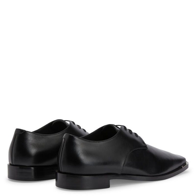 Men Polished Leather Formal Plain Derby Shoe Black
