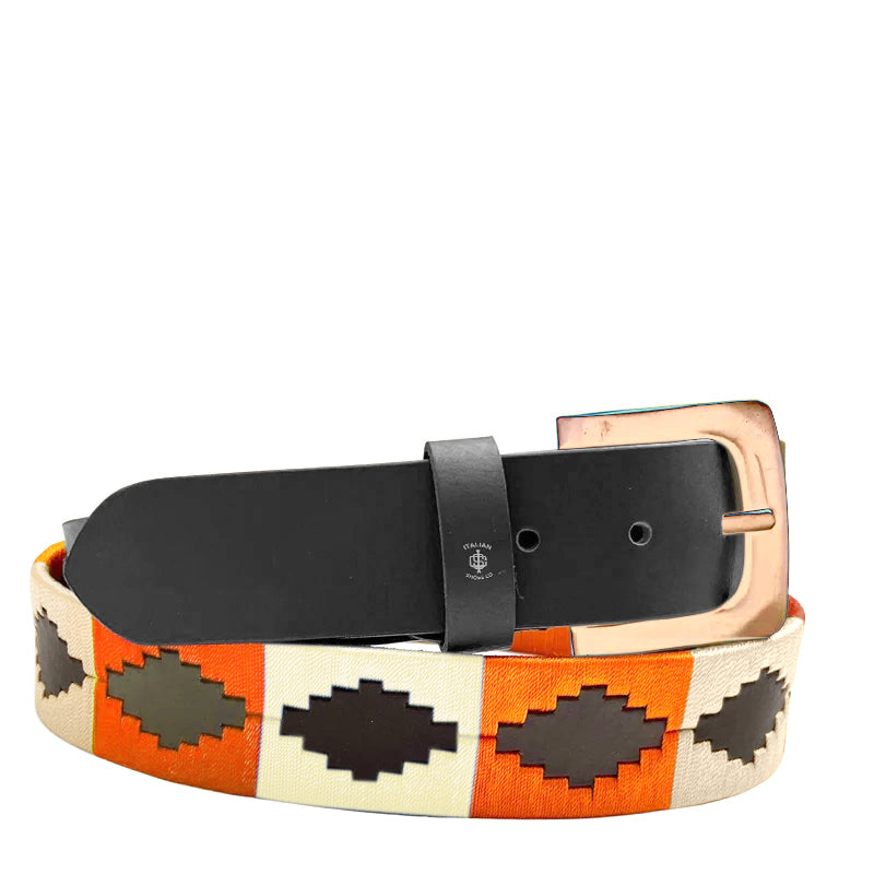 Stile Polo Classic Leather Silver Buckle Belt