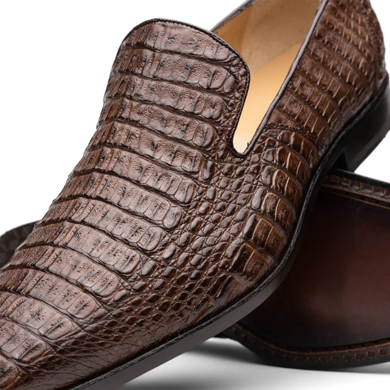 Crocodile Leather Loafers Tan