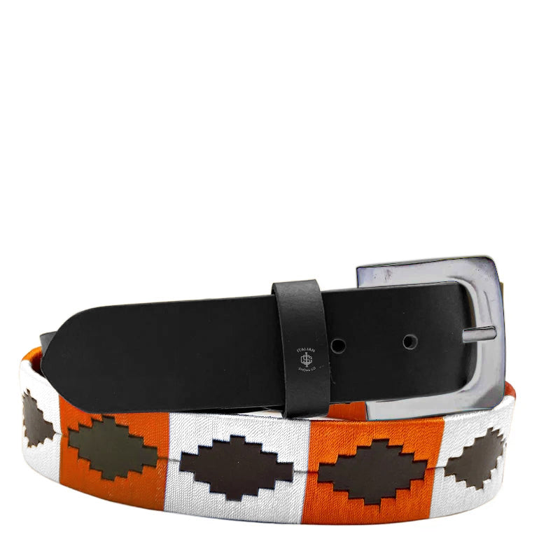 Men Stile Polo Handmade Leather Copper Buckle  Belt