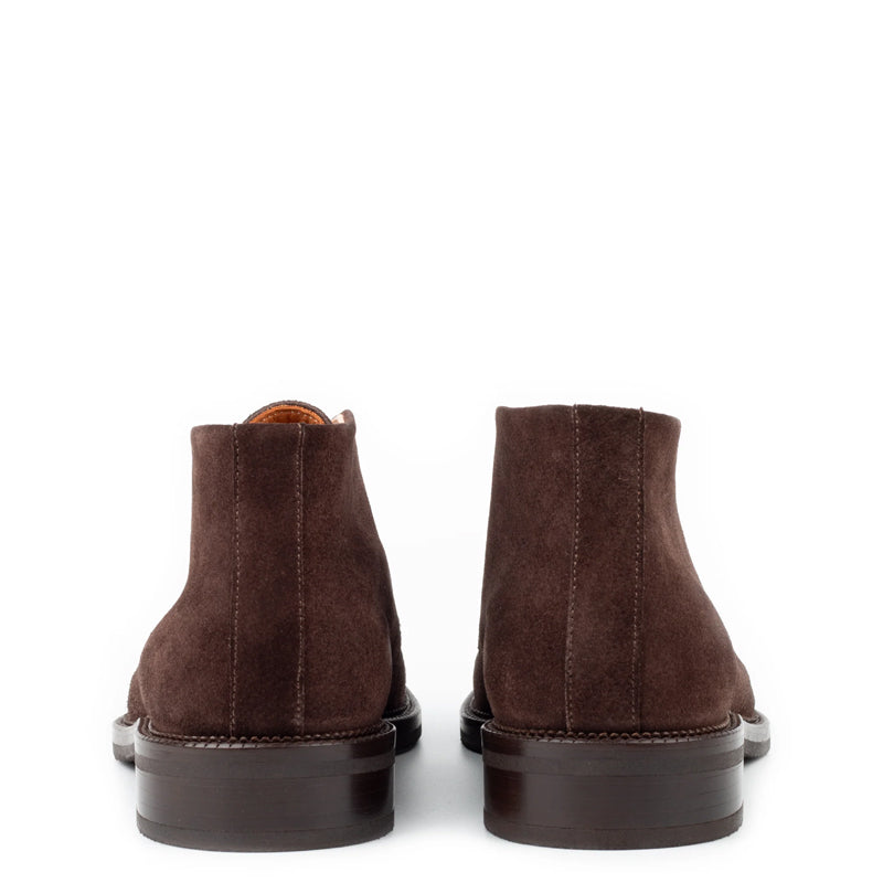 Men Mid-Top Solid Suede Leather Chukkas Boot Black