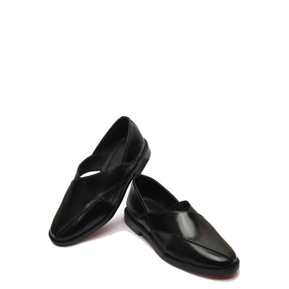 Shiny Leather Closed Comfort Peshawari Brown Sandal