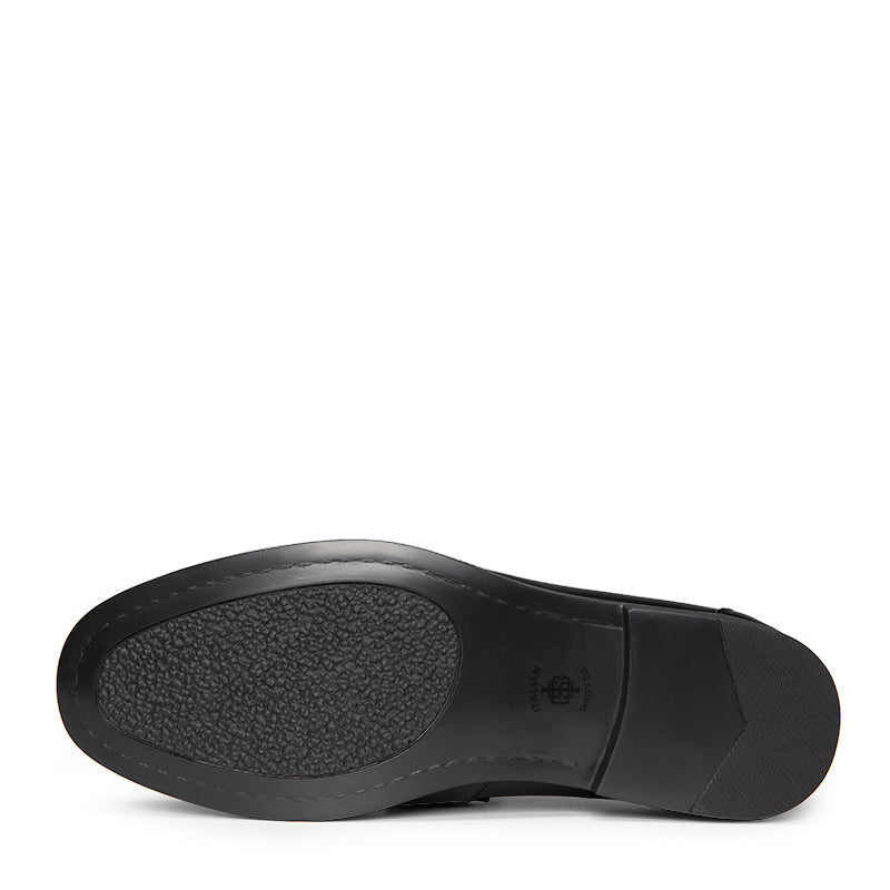 Metallic Slip-On Dress Loafer Black