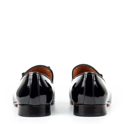 Patent Penny Solid Leather Black Loafer
