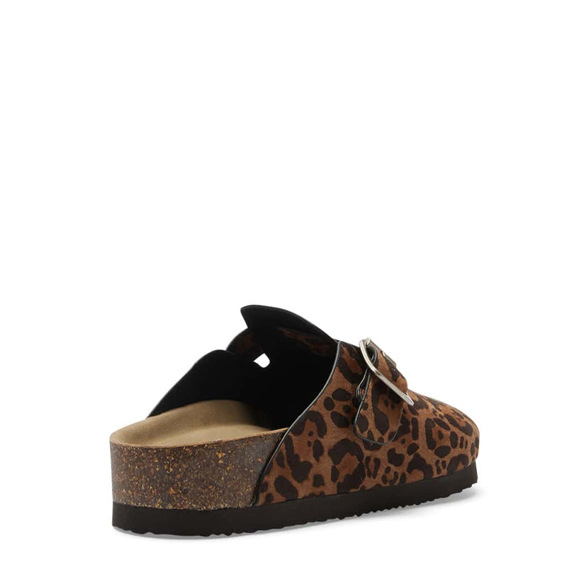 Trendy Suede Leopard Design Sandal Tan