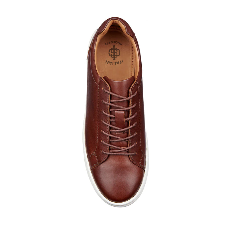 Classic Leather Lace-Up Brown Sneaker