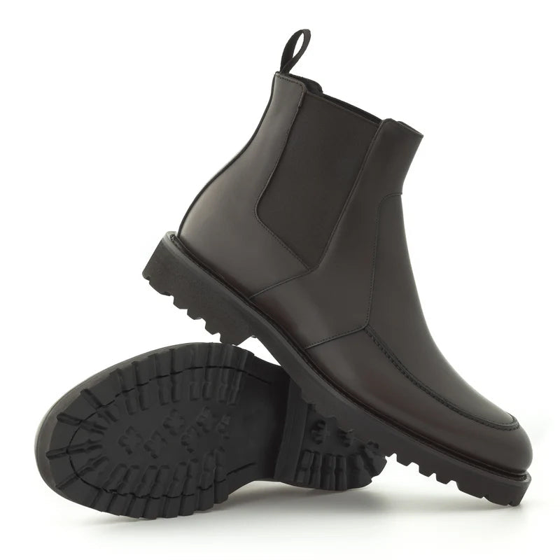 Mid-Top Luxury Fashion Leather Chelsea Boot Black