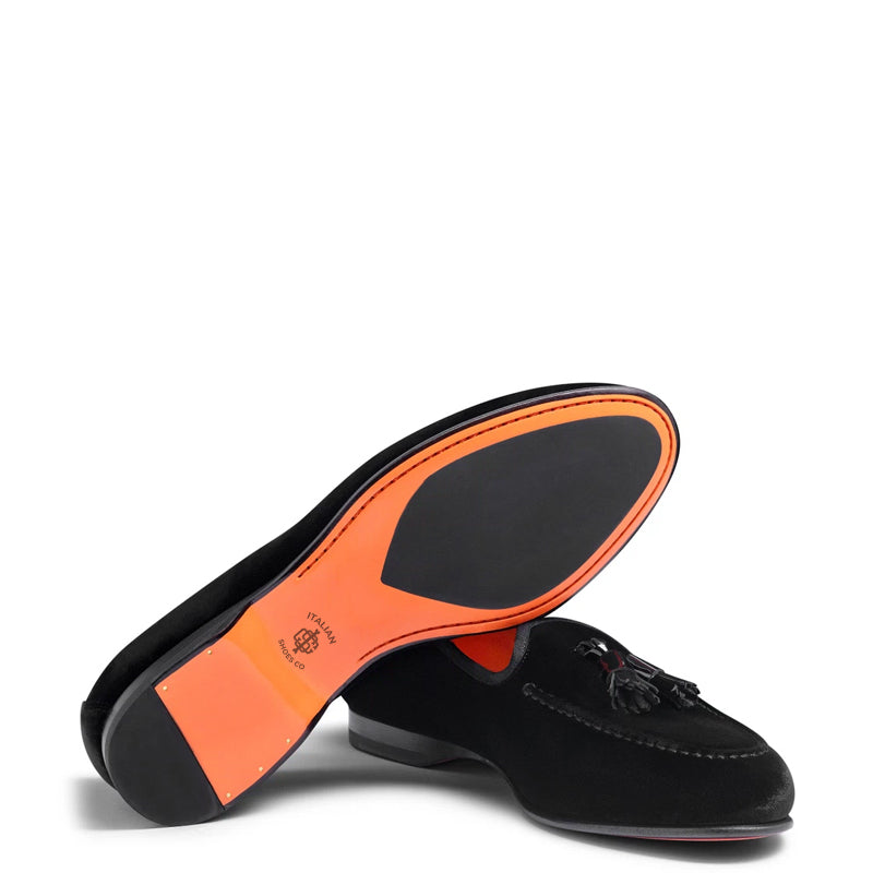 Suede Andrea Velvet Leather Tassel Blue Loafer