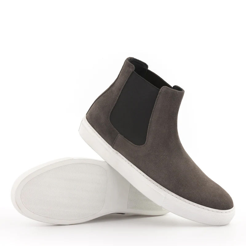 Suede High Top Leather Chelsea Boots
