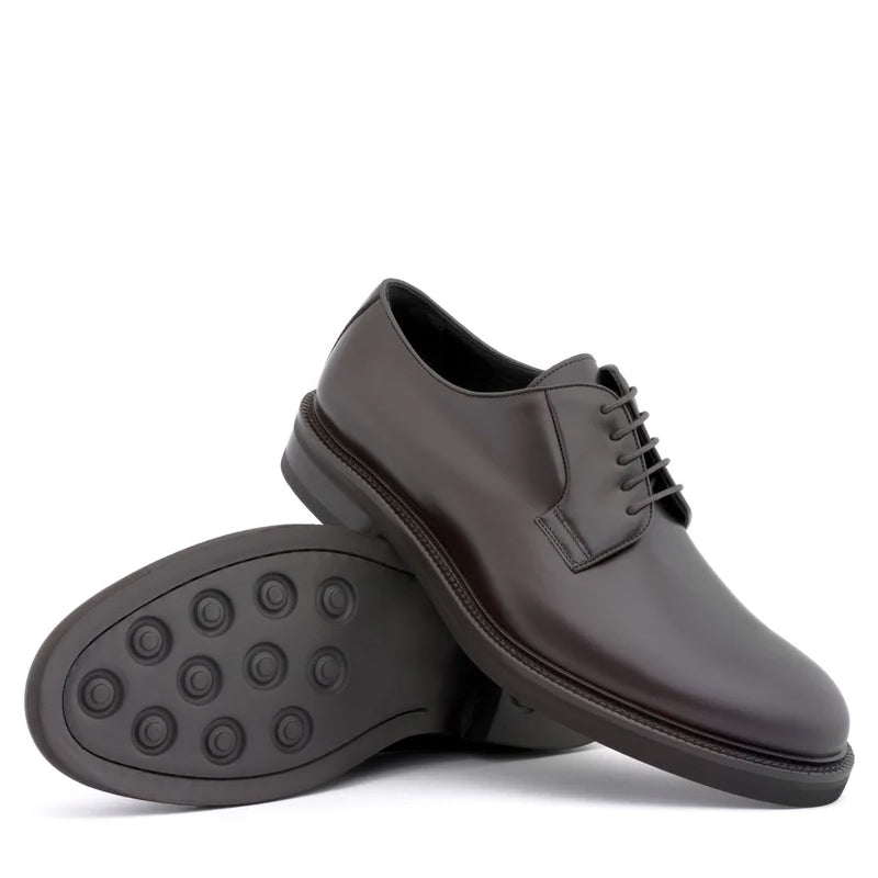 Premium Lace-Up Leather Derby Black Shoe