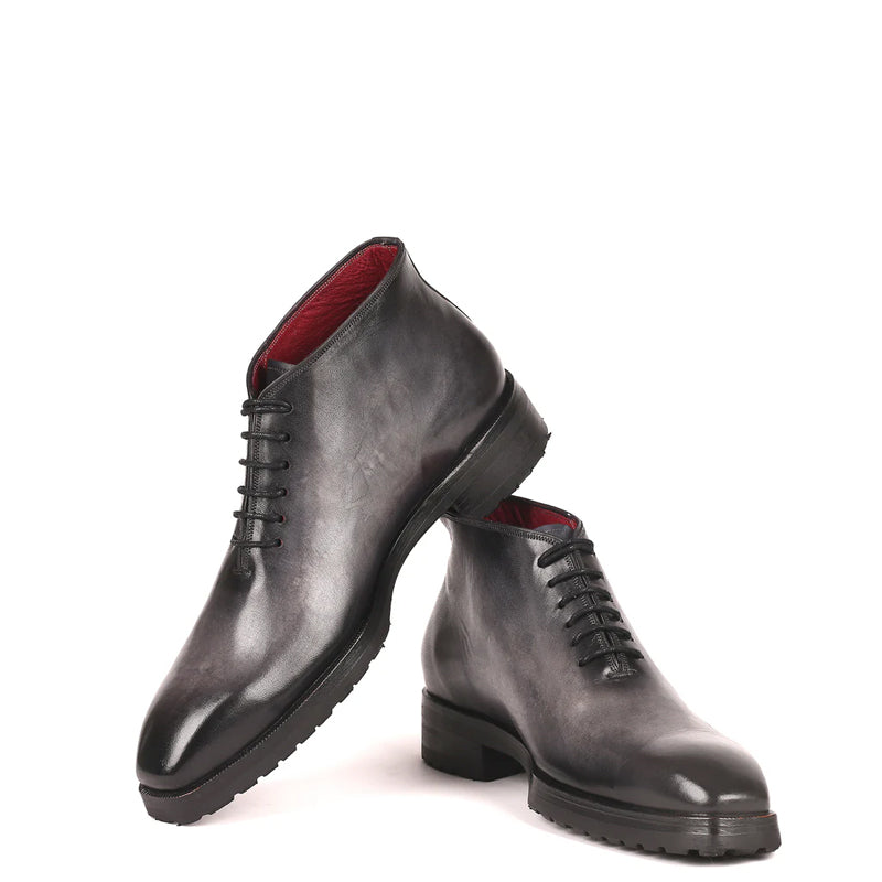 Classic Handmade Stylish Leather Ankle Boot Burgundy