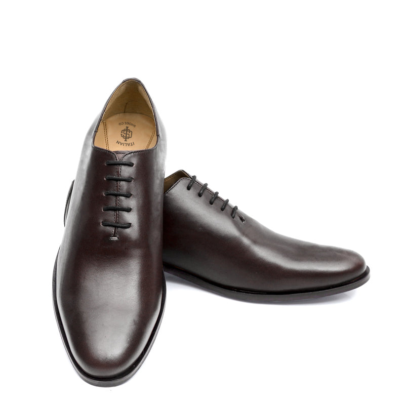 Classic Plain Wholecut Leather Oxford Shoe Burgundy