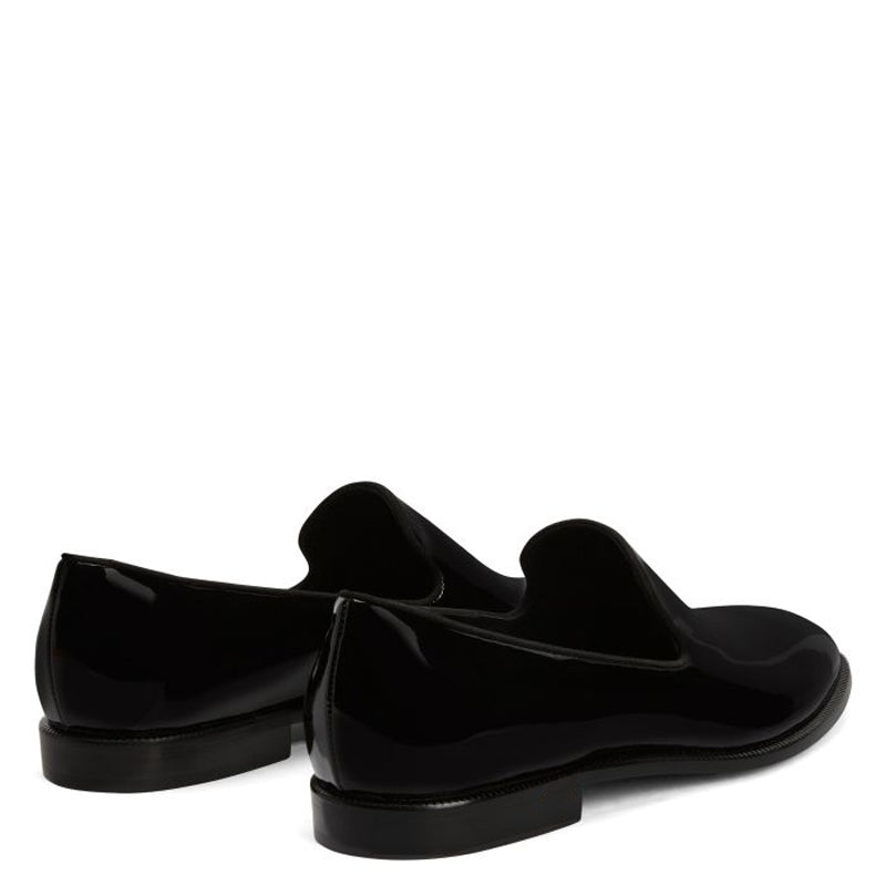 Men Classic Patent Shiny Leather Black Loafer