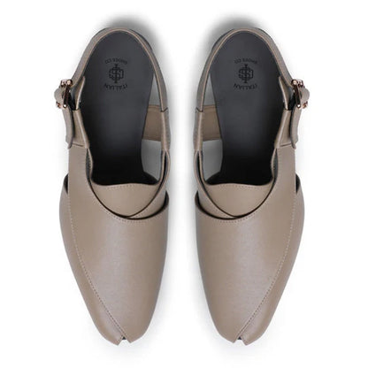 Premium Classic Leather Peshawari Beige Sandals