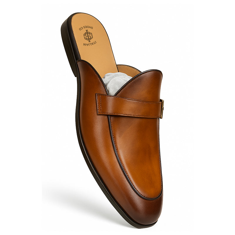 Single Strap Elegant Mule Tan