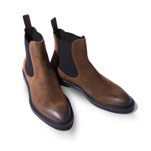 Classic Chelsea Suede Leather Boots
