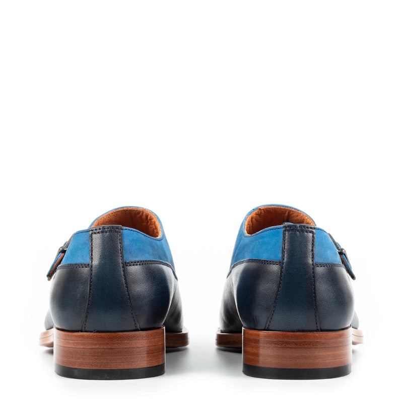 Danube Leather Single Monk Strap Shoe Blue