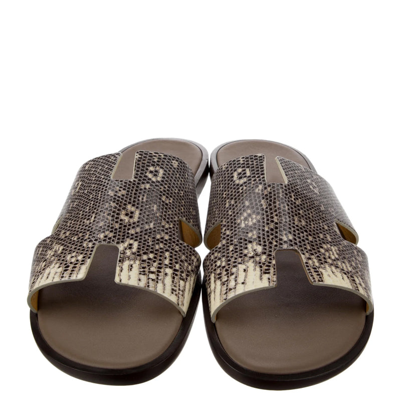 Luxury Croco Leather Brown Oran Sandal