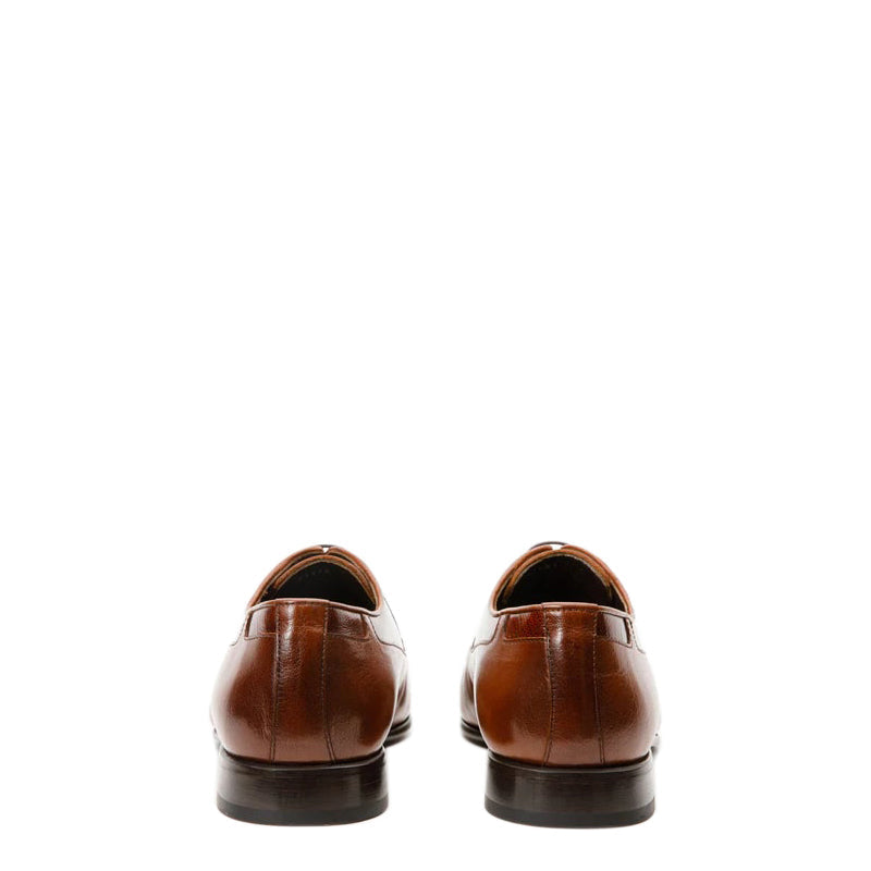 Brown Leather Derby Men Shoe