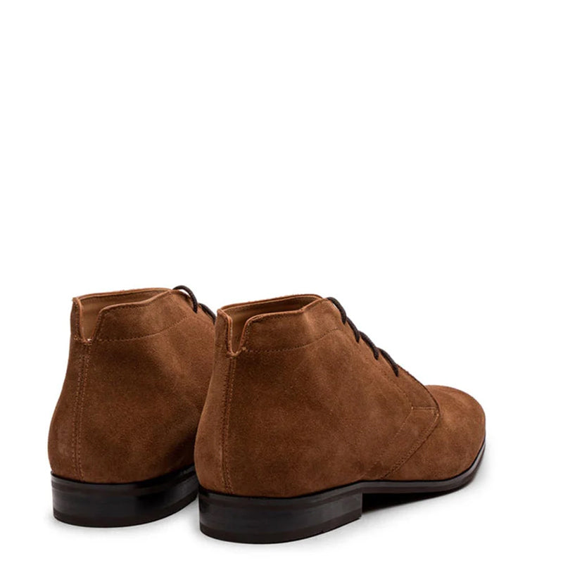 Men Plain Suede Leather Lace-Up Chukkas Green Boot