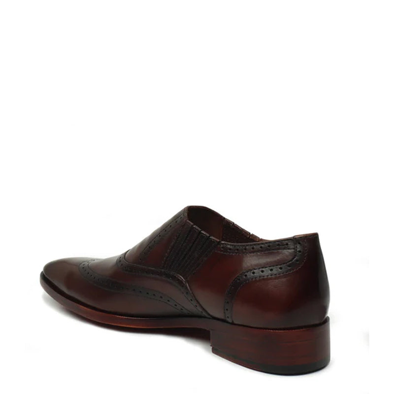 Leather Square Toe Lace-Up Oxford Dark Brown Shoe