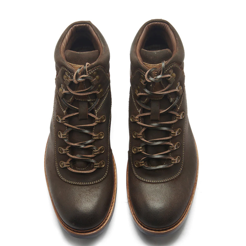 Leather Lace-Up Mid Top Ankle Boots For Men