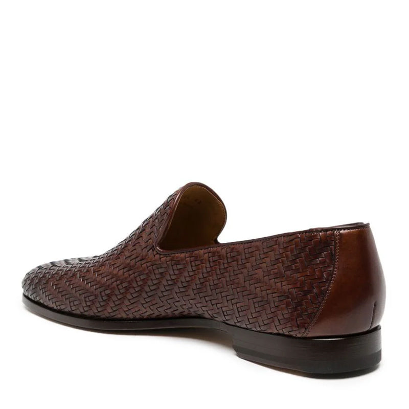 Handmade Woven Solid Leather Loafers