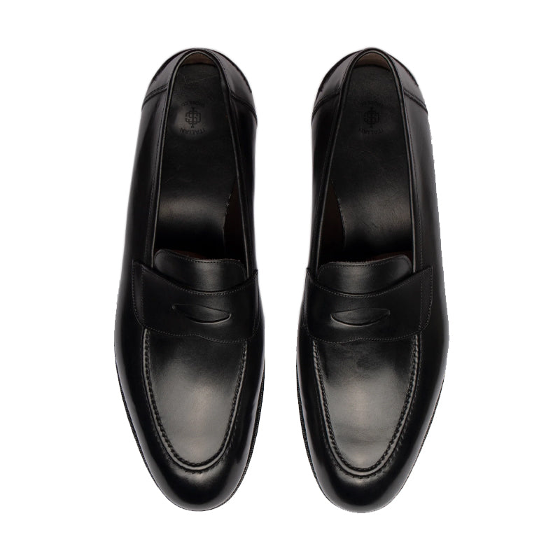 Polished Plain Leather Penny Brown Loafer For Men