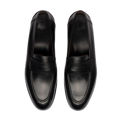 Polished Plain Leather Penny Brown Loafer For Men