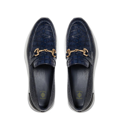 Crocodile Leather Loafer Men's Shoe Wine