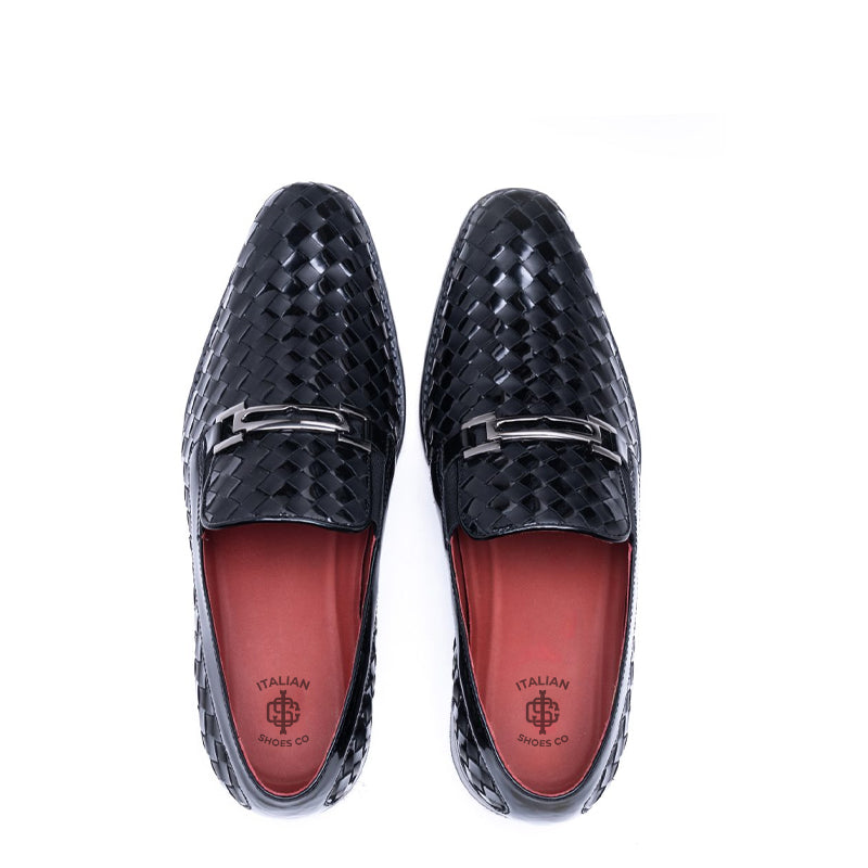 Men Slip-On Woven Leather Loafer