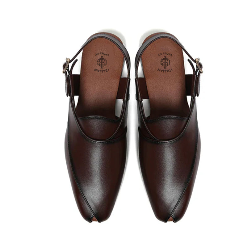 Premium Classic Leather Peshawari Beige Sandals