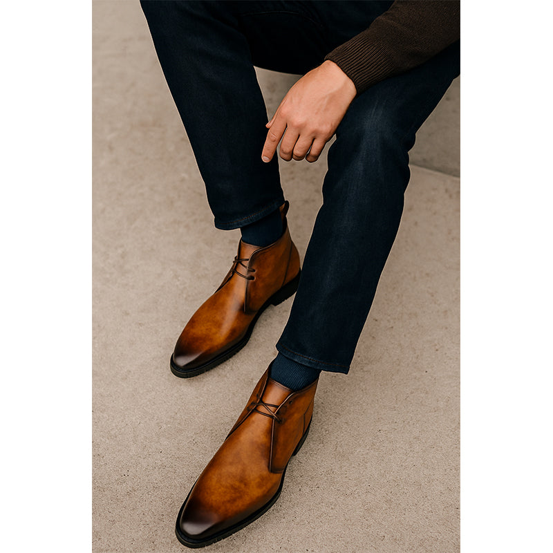 Men's Premium Leather Chukka Boots