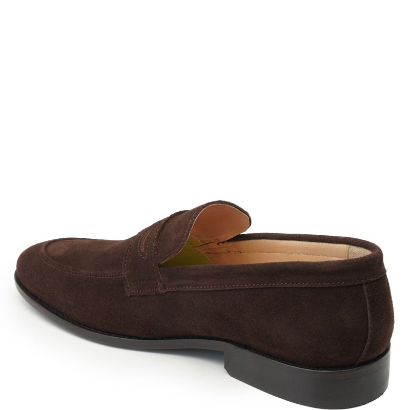 Men Suede Casual Penny Leather Brown Loafer