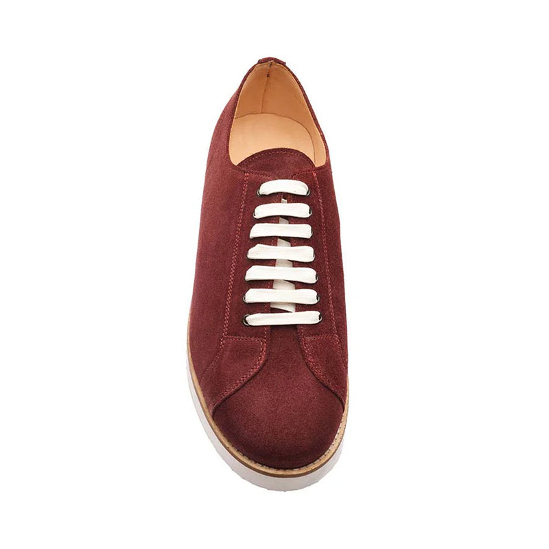 Classic Suede Lace-Up Burgundy Sneaker